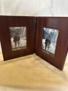 NWOT DOUBLE LEATHER PHOTO HOLDER